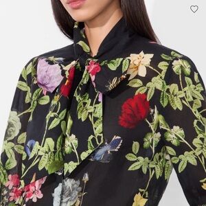 Alice + Olivia Black Floral Blouse